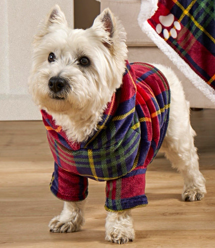 Tartan fleece dog - fleece,