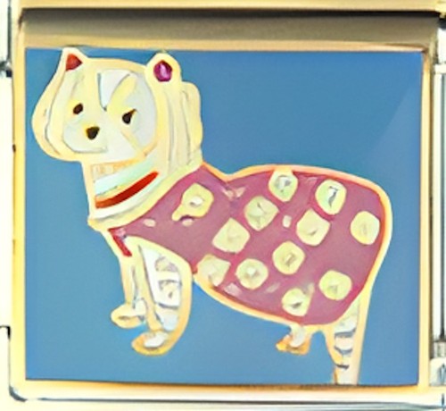Westie pink coat blue - westie,