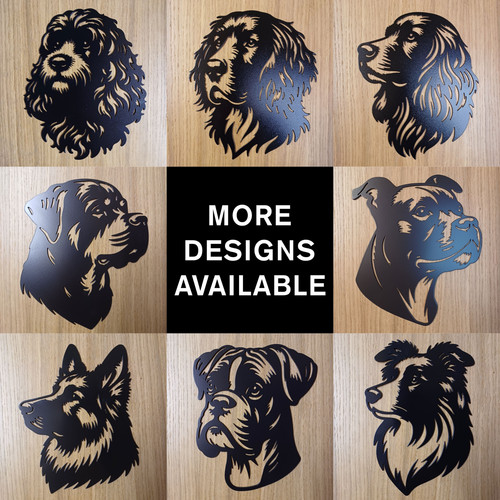 Dog head metal wall art - head, steel