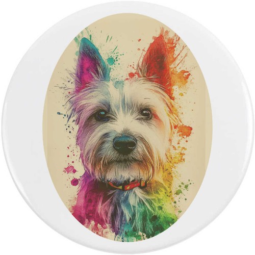 Westie dog portrait button - dog,