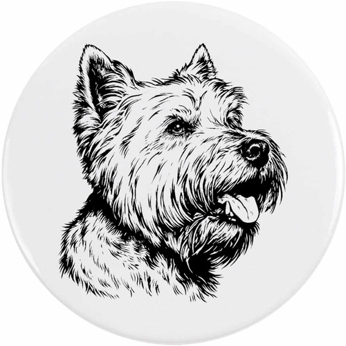 Westie dog side - side, button