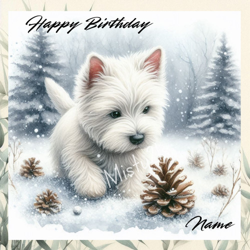 Personalised westie card - personalised,