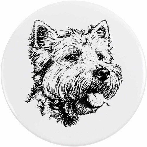 Westie dog portrait button - dog, portrait'