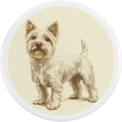 Westie dog standing button - 'westie, standing'