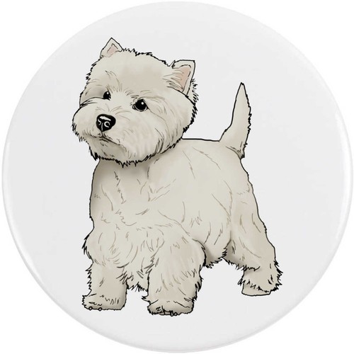 Westie dog button - 'westie, dog'
